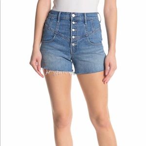 MOTHER SUPERIOR NWT Swooner Fray Button Short 25